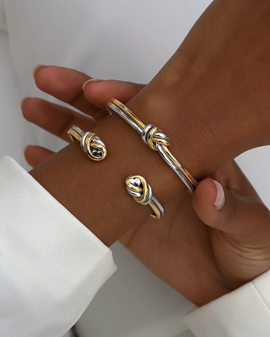 Dual Knot Twin Bangle Polished | Waldor & Co. Bracelets – WALDOR & CO.