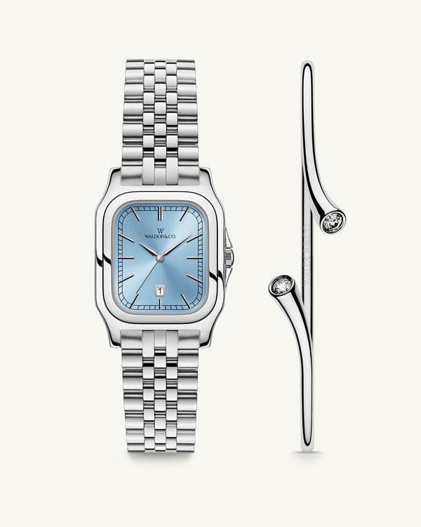 Delight 32 Silver / Blue Set